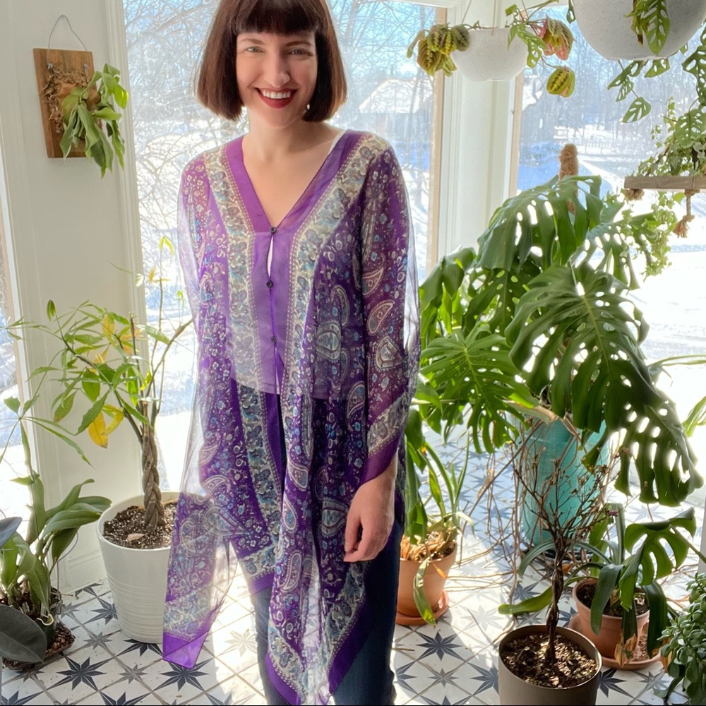 Purple Paisley Unique Scarf Tunic